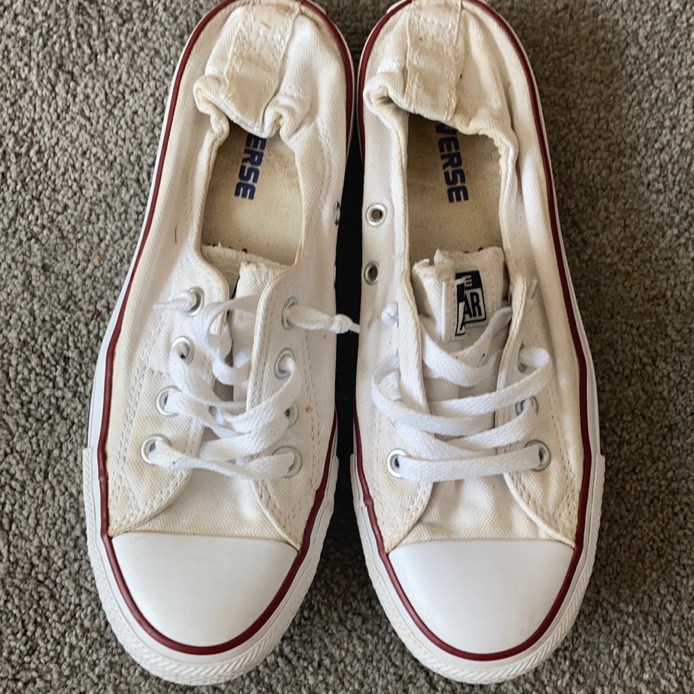 White Converse Lowtop Size 8